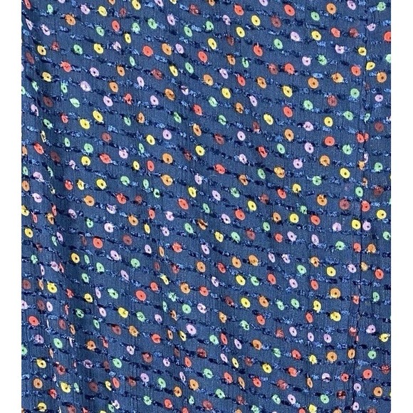 Madewell Sugar Dot Flutter Sleeves V-neck Dress Women's Size 16 Navy‎ Blue - Picture 6 of 6